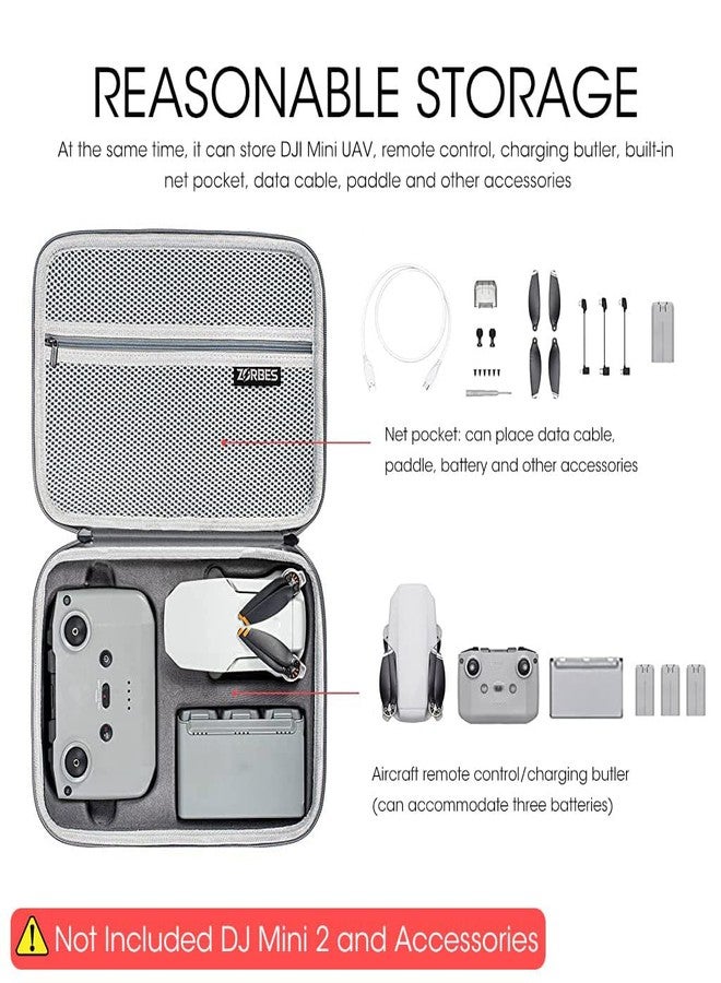 ZORBES® Carrying Case for DJI Mini 2/ Mini4K, Portable Compact Storage Bag Hard Case with Strap Storage Travel Case Compatible with DJI MINI 4K/Mini 2 /Mini 2 SE Fly More Combo Accessories, Case Only - Image 5